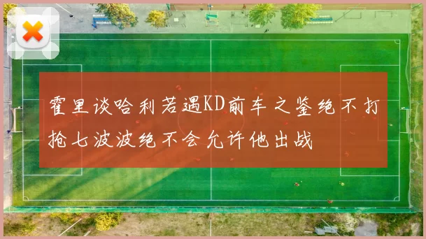 霍里谈哈利若遇KD前车之鉴绝不打抢七波波绝不会允许他出战